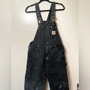 Men black carhartt work overalls